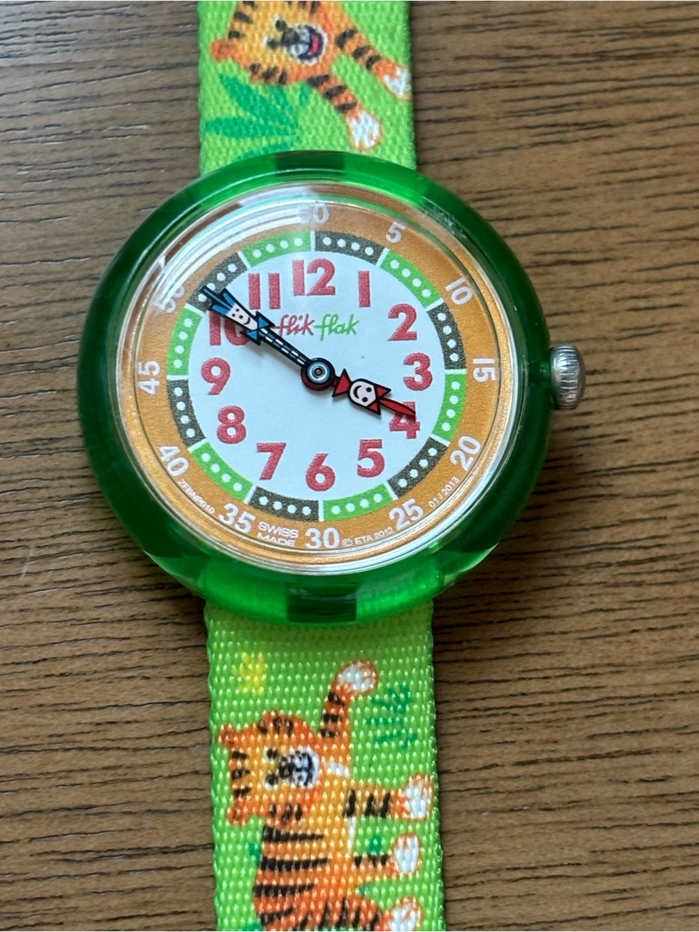 Swatch Flik Flak Kids back to wilderness Green and Yellow Jungle Animal Watch